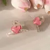 Pasador de Corazón Rosa para Mujer, Pin Lateral para la Frente, Accesorio para el Cabello, Pinza de Garra Linda de Verano para Flequillo, Adorno para el Cabello