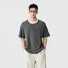 2026 Novo Verão Estilo Americano Falso Duas Peças Gola Henley Lyocell Linho Manga Curta Camiseta Masculina Algodão