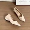 2026 Estilo Nuevo Zapatos Planos sin Cordones de Corte Bajo, Sensación Suave de Retazos, Zapatos Planos de Punta para Commute Francés, Temperamento de Verano