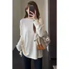 Outono e Inverno Combinando Reservado para Si Mesmo Solto Afinando Camada Base Quente Camiseta de Manga Longa Feminina Nova B1009D