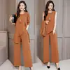 Traje Moderno para Mujer Tallas Grandes 2026 Primavera y Otoño Nuevo Elegante Holgado Adelgazante Rejuvenecedor Conjunto de Tres Piezas para Mujer