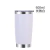 Copo Térmico para Carro de Aço Inoxidável 304 20oz Copo de Gelo Copo de Carro Grande Capacidade Camada Dupla Isolamento a Vácuo Copo Frio