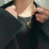 Estilo Europeo y Americano Moda Simple Sentido del Diseño Collar de Luna de Metal Cadena Pesada para Clavícula Artículo Brote de Luna