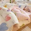 Set de cama de cuatro piezas de algodón 100% puro de dibujos animados para todas las estaciones, sábanas, funda de edredón, sábanas ajustables, juego de cama de tres piezas para dormitorio 4