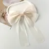Pinza para el pelo con lazo de satén popular transfronterizo, pinza de resorte grande, color sólido, para la parte posterior de la cabeza, accesorios para el cabello para mujer