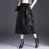 Moderna falda midi con estampado floral jacquard para mujer, nueva colección otoño 2026, de cintura alta, estiliza, elegante y juvenil