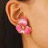 Pendientes de Gota de Aceite de Flor de Moda de Venta Caliente Transfronterizos para Mujer Multicolor Opcional de Alto Grado con Temperamento Adelgazantes Pendientes de Moda Europeos y Americanos