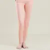 Conjunto de ropa interior térmica para mujer de otoño e invierno con almohadillas en el pecho, top de manga larga con cuello en U y pantalones largos