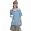Nuevo Top Casual de Moda Estilo Coreano Suave Agradable a la Piel Holgado Delgado de Mezclilla Manga Corta en Colores Oscuros/Claros