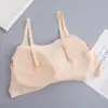 Top tubo sin costuras de seda de hielo transpirable con agujeros en la espalda, envuelto en el pecho, con tirantes ajustables, inalámbrico, anti-exposición, para usar debajo de la ropa, sujetador deportivo para mujer