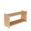 Estante de doble capa de madera para tazas de escritorio, estante de almacenamiento para botellas de condimentos, suministros de cocina para el hogar, estante decorativo para juegos de té, estante de madera maciza