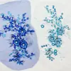 Parche de Lentejuelas Bordadas de Malla Cola de Fénix Lentejuelas Flor 3D para Vestido Cheongsam Accesorios de Disfraz de Performance