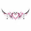 Pegatina de Tatuaje Temporal para Pecho Alas de Corazón Oscuro Gradiente Negro y Rosa Clavícula Sexy Pegatina Impermeable