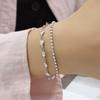 Pulsera Apilable de Amor con Diamantes Completos de Dos Capas de Moda Lujo Ligero Regalo de Cumpleaños para Novia Pulsera Doble Capa de Diamantes Destellantes de Amor