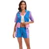 Comercio Exterior Hombres y Mujeres Retro Disco 70s Pareja Traje Deportivo Hippie Baile Hip Hop Ropa para Actuación en Escenario