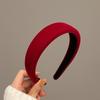 Outono e inverno de alta qualidade Natal vermelho faixa de cabelo feminino aba larga cabelo prensado antiderrapante faixa de cabeça esponja carimbo de cabelo retro pacote de cabelo acessórios para cabeça