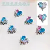 Celebridad de Internet Lava Amor Arte de Uñas Diamante Super Brillante Combinación de Colores Corazón Hielo Transparente Circonita Corazón de Melocotón Diamante para Uñas Adorno Venta al por Mayor