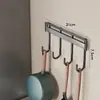 Estante de Ganchos sin Taladro para Colgar Cucharas y Espátulas, Estante de Ganchos de Cocina, Estante de Almacenamiento Resistente para Montar en la Pared para la Entrada