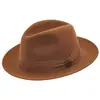 Gorro de lana transfronterizo otoño e invierno sombrero de fieltro de lana decorativo con cinta moda europea y americana sombrero fedora de lana