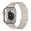 Adequado para pulseiras de Apple Watch: Apple Watch 1-12/Ultra 1-3/SE 3, apresentando um laço de três contas e pulseira magnética de silicone