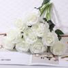 Processamento de fábrica buquê de rosas simuladas personalizado flor de seda flor artificial de plástico decoração individual para sala de estar decoração de mesa casamento