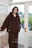 908 Pijama de Invierno para Hombre con Capucha y Cremallera Set Grueso de Terciopelo Plus Size Ropa de Casa de Felpa de Coral Hombre Ke Xi Ka