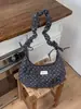 Bolsa Feminina de Chiffon Estilo Ins Verão Nova, Bolsa Transversal Elegante de Cordão com Alça de Ombro de Grande Capacidade, Bolsa de Ombro Versátil Plissada