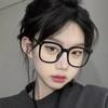 Versión coreana de Live explosion montura negra con lentes rosados montura delgada grande para mujer montura de gafas montura de gafas para miopía