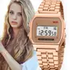 Comercio Exterior Reloj Electrónico Led Wr F91W Correa de Acero A159 Estilo Harajuku Reloj de Moda Reloj Electrónico Multifuncional