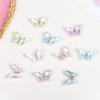 Super flash mariposa colorida moca Red Net Diamante nuevo taladro de uñas de cristal decoración de uñas metálica tridimensional venta al por mayor