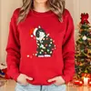 Nuevo Suéter Navideño de Gato para Mujer de Manga Larga Redondo