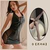 Lingerie Sexy com Gola Halter, Saia de Renda e Couro, Apaixonada e Quente, Que Modela o Corpo, Roupa Divertida, Vestido Apertado