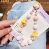 Cadena Creativa de Nudo Colorido para Teléfono Colgante de Dopamina Llavero con Cuentas Colgante Mismo Estilo de Xiaohongshu Accesorio para Bolso