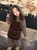 Ropa para niñas, nuevo conjunto de estilo coreano para otoño e invierno 2026, suéter con capucha y pantalón de chándal grueso