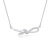 Collar de Lazo de Plata de Ley S925 Europea y Americana Plata Plata de Ley Moda Cuerda Trenzada Cinta Colgante Nicho Amazon Cadena Clavícula