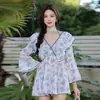 Traje de baño de tres piezas bikini fruncido para adelgazar la barriga, traje de baño conservador para mujer, pantalón de playa para hombre, de una generación de amantes