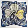 Novo Lenço Quadrado Versátil Rao Yun 53 Primavera/Verão 100% Seda Crepe Cetim Feminino com Padrão Floral Geométrico e Diferentes Estilos de Cor