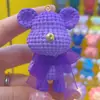 Llavero de oso de resina de dibujos animados con lana, creativo para parejas, mochila escolar, celebridad de internet, colgante de oso, llavero de coche exquisito para mujer