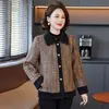 Abrigo de Otoño para Madre, Chaqueta de Lana Estilo Pequeño Fragante para Primavera y Otoño, Chaqueta para Mujer Tallas Grandes para Personas de Mediana Edad y Mayores, Nuevo Modelo 2026