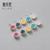 Pulsera de cuentas trenzadas con forma de cara sonriente, color plata S925, con pegamento en forma de gota, accesorios de joyería DIY al por mayor Q0182
