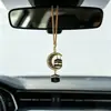 Decoración de Coche del Sudeste Asiático Colgante Luna Creciente Ker Esmalte Blanco Color Forma de Texto Borla Adorno para Coche