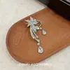 Brilho Super Noiva Casamento Flor Completa Diamante Gota d'Água Ear Cuff Elegante Moda Exquisito Doce Versátil Clipe de Orelha Sem Perfuração