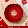 Plato de Frutas para Boda, Charola de Dulces, Charola Roja Especial para Boda, Recepción de Boda, Mesa de Centro de Sala, Compromiso, Uso Doméstico, Charola Moderna de Frutas Secas, Venta al por Mayor