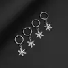 Nuevos Pendientes Colgantes de Copo de Nieve, Clips para Orejas, Pendientes Unisex, Pendientes de Alta Calidad, Accesorios de Diseño de Gama Alta de Nicho