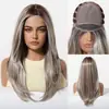 Novo Produto, Peruca Mono Sem Cola, Seda Importada, Sem Cola, Repartição Livre, Cabelo Longo Reto Dourado Degradê, Peruca de Cabeça Inteira