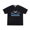 Colección de Camisetas de Manga Corta RHUDE Versión Alta Transfronteriza Vintage Americano Marlboro Streetwear Casual Holgadas para Pareja Cuello Redondo