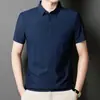 Camisa Polo de Hielo de Seda de Secado Rápido para Hombre, Transpirable Sin Costuras de Manga Corta Ligera para Verano
