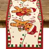 Festival de Dibujos Animados Navideños Gorro de Regalo Decoración de Muñeco de Nieve Fiesta Festiva Restaurante Mantel de Cena Familiar Camino de Mesa Navideño