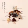 Colgante Sonajero Natural de Cáscara de Fruta Estilo Bosque, Amuletos para Bolso Vintage de Tíbet Tejidos a Mano, Llavero y Accesorio Decorativo