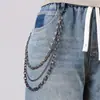 Cadena de Cintura Metálica Multicapa Hip-Hop Europeo y Americano, Cadena Retorcida de Color Negro Pistola Moderna y Única, Cadena Versátil para Jeans